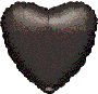 Hearts Mylar Ballons Black QH370923